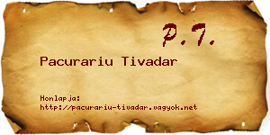 Pacurariu Tivadar névjegykártya